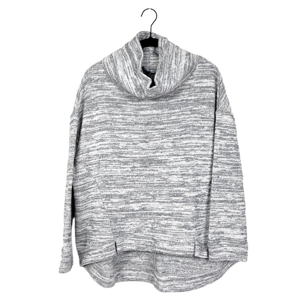Anthropologie Saturday Sunday Sweater Space Dye Gray High Low Cowl Neck TopΒ MP